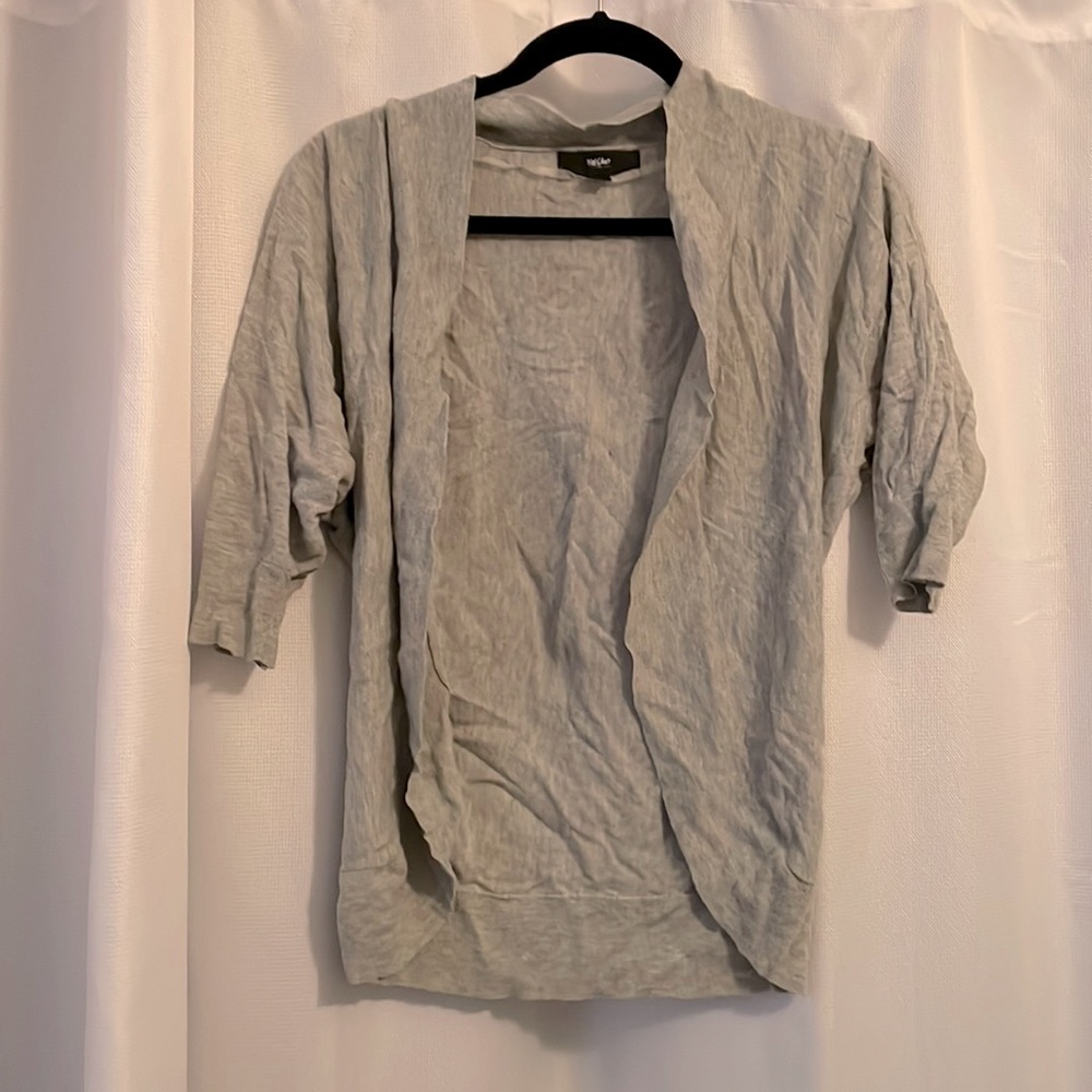 Gray short sleeved cardigan